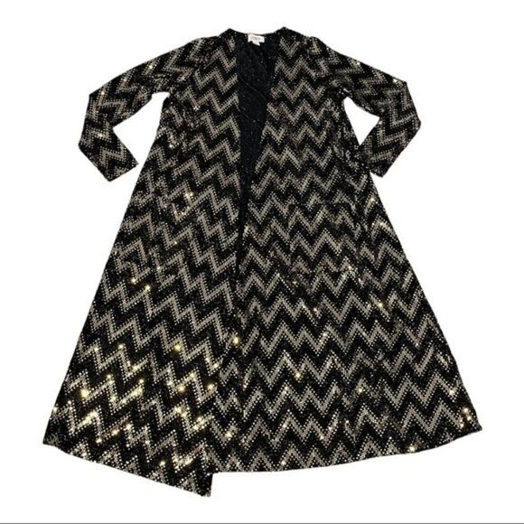 Lularoe Evening Party Sequin Open Long Cardigan Size S - Picture 4 of 10